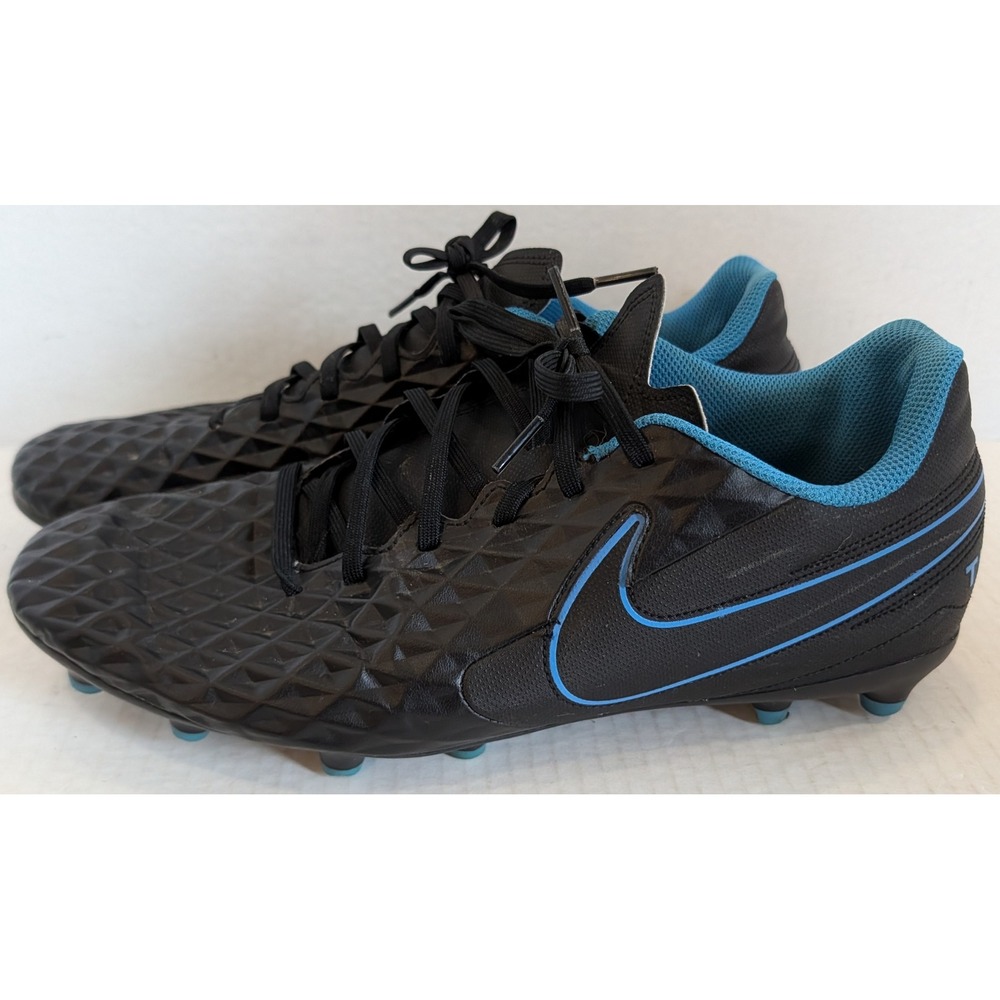 Nike Tiempo Legend 8 Club FG MG Soccer Cleats Black Blue Men's Size 11